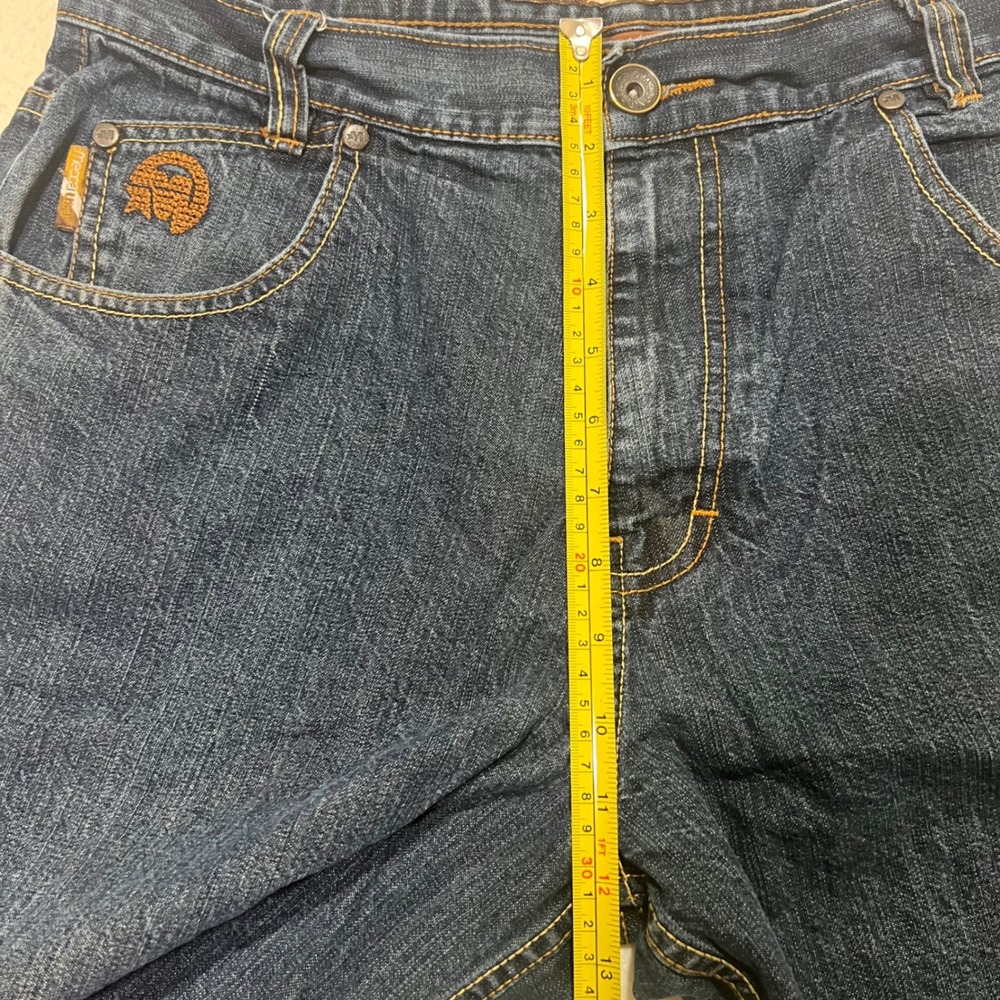 Vintage Mecca USA Denim Jorts Shorts Mens 34 Dark Wash Embroidered 90s Hip Hop - Picture 5 of 12